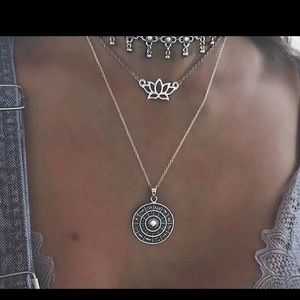 ♦️layered silver necklace